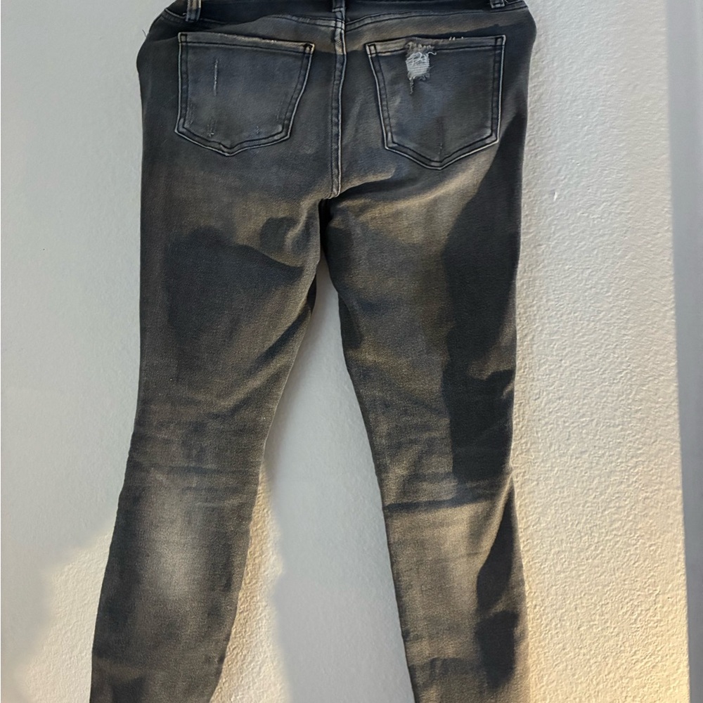 Kut from the Kloth Gray Skinny Jeans with Distressed Details